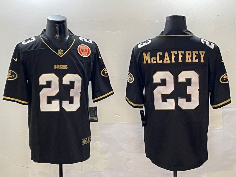 Men San Francisco 49ers #23 Mccaffrey Black Gold 2024 Nike Limited NFL Jersey style 01085